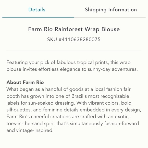Anthropologie NWT Farm Rio Rainforest Tropical Fruits Wrap Blouse Size S. - Picture 5 of 14